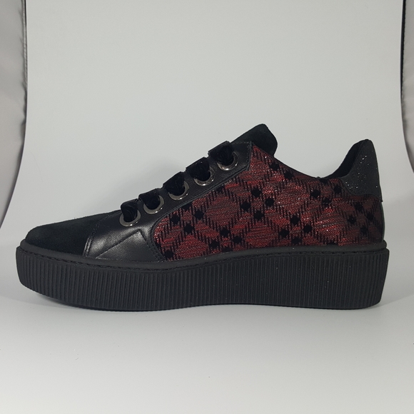 The Flexx Red Plaid and Black Platform Sneaker - Picture 3 of 3